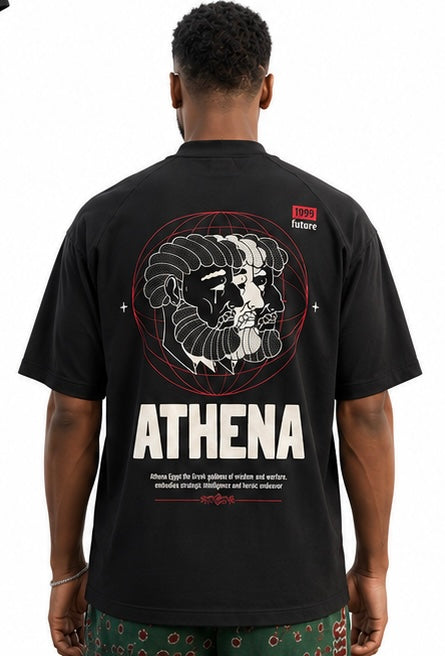 Athena Heraclitus Oversized Tee - back view close-up